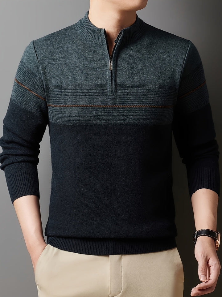 Oscar | Men's Knitted Zip Neck Jumper Long Sleeve