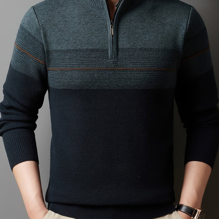 Oscar | Men's Knitted Zip Neck Jumper Long Sleeve