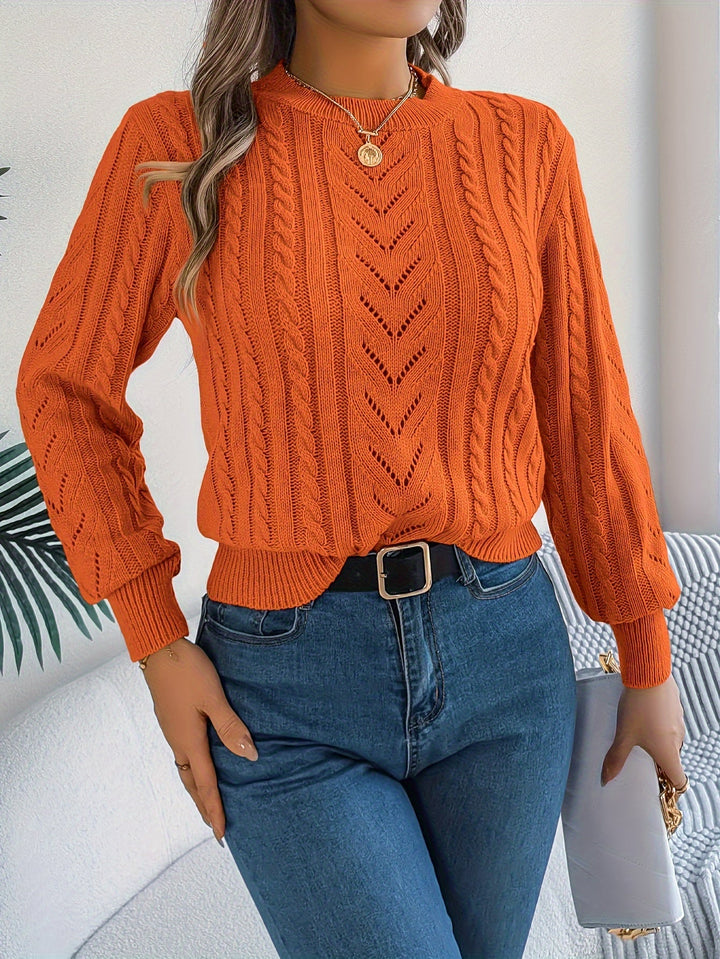Blythe | Women's Cable Knit Textured Jumper Round Neck