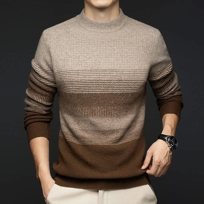 Olivia | Women's Wool Jumper Ombré Gradient Crew Neck Slim Fit
