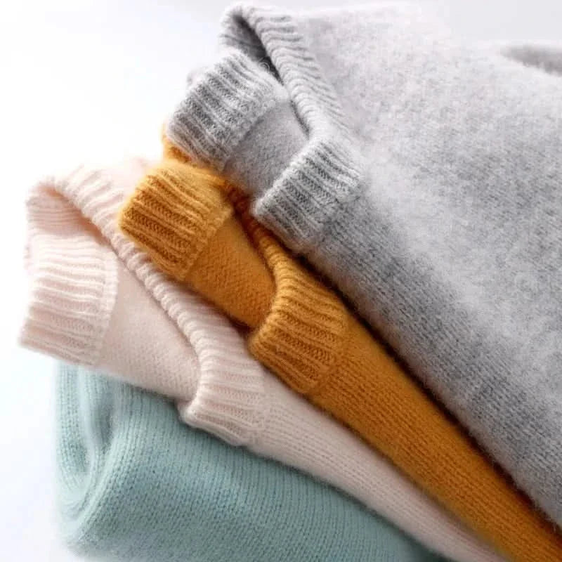 Elian | Men's Cashmere Fine Knit Jumper Ribbed Trims