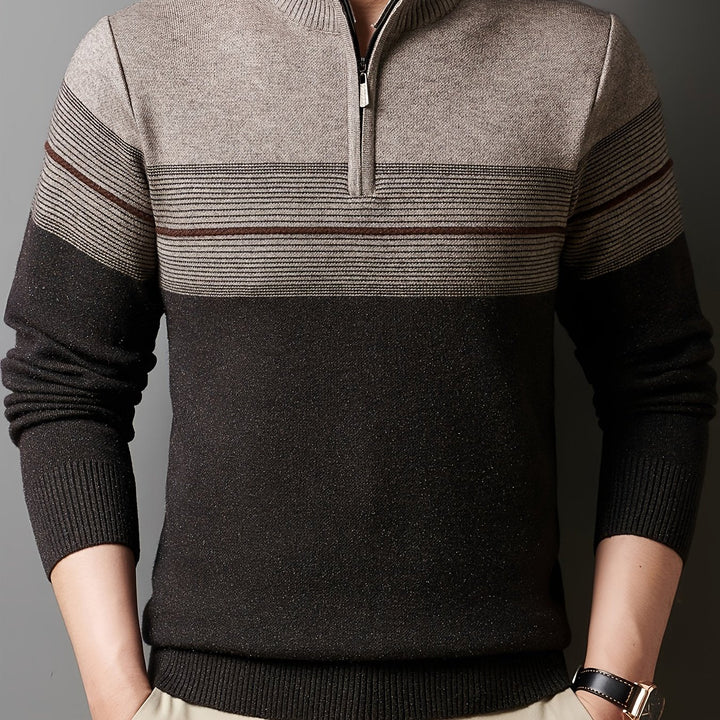 Oscar | Men's Knitted Zip Neck Jumper Long Sleeve