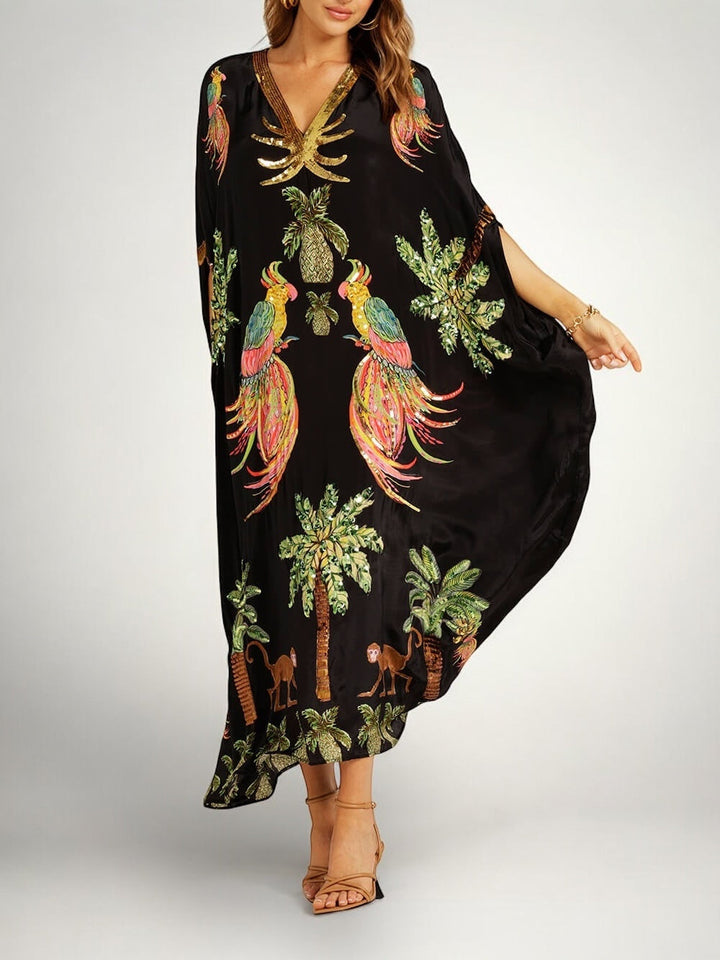 Sahara | Women's V-Neck Maxi Dress with Sequins