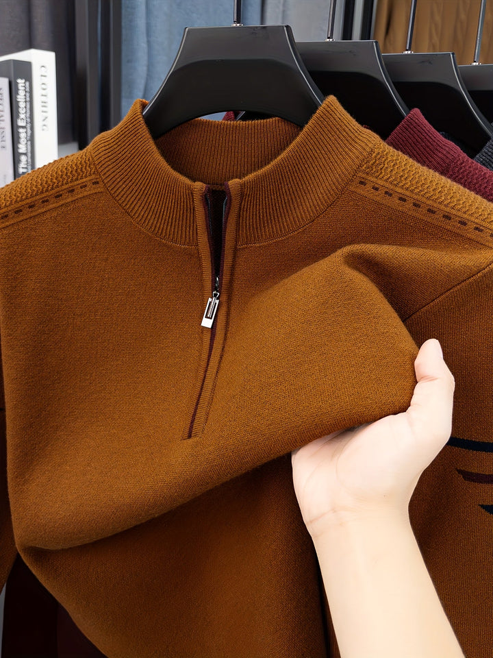 Daniel | Men's Half Zip Knitted Jumper Long Sleeve