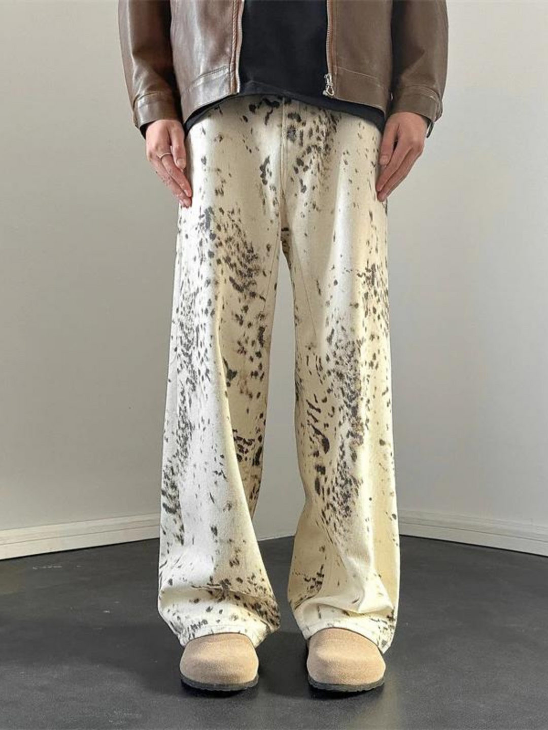 Virella Leopard Print Wide Leg Jeans