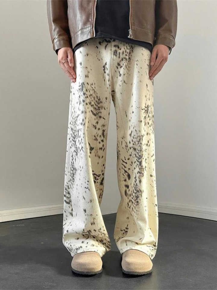 Virella Leopard Print Wide Leg Jeans
