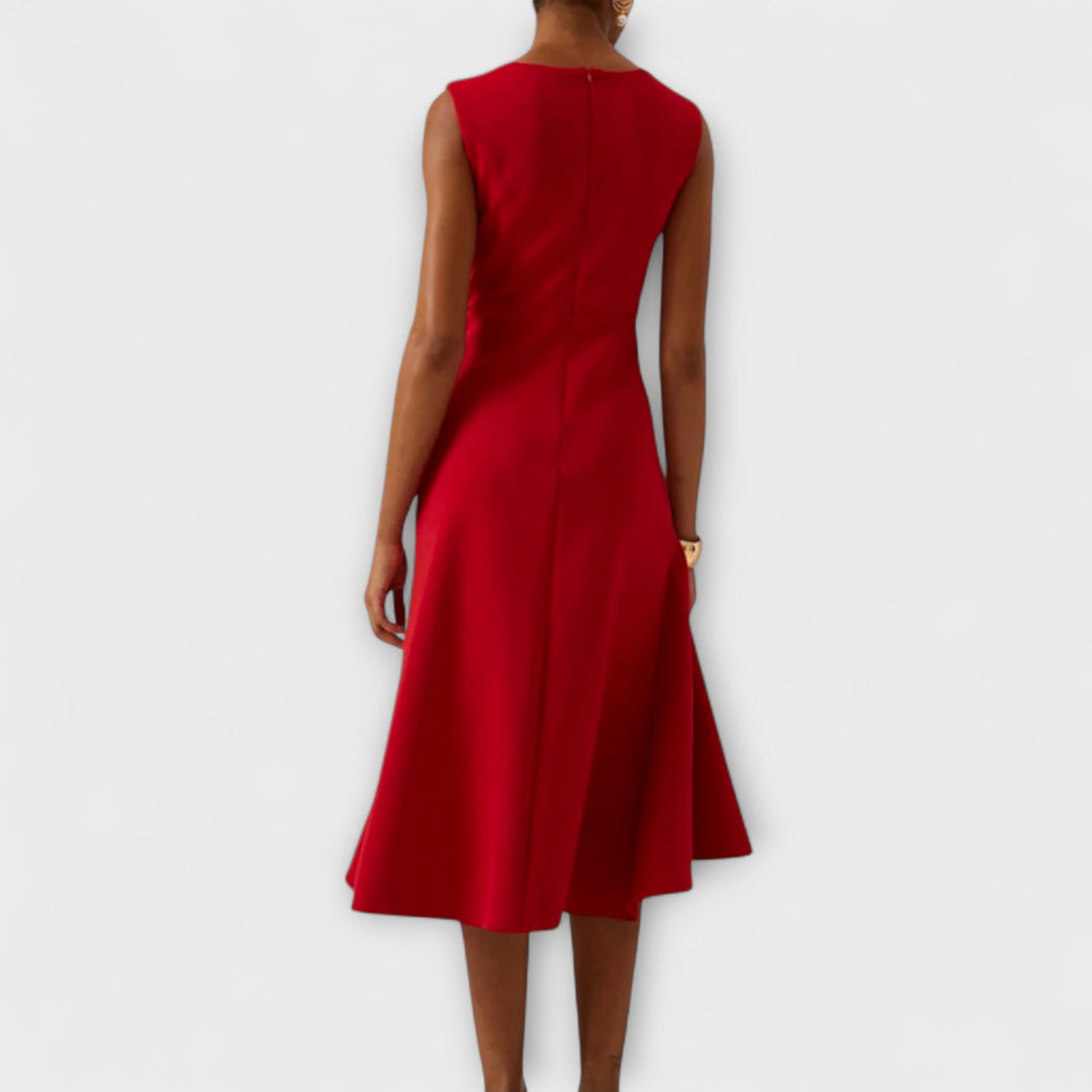 Sheila Draped Asymmetric Midi Dress
