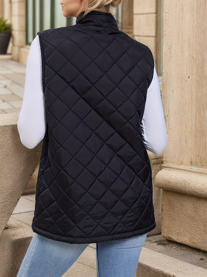 Eileen | Diamond-Quilted Longline Gilet