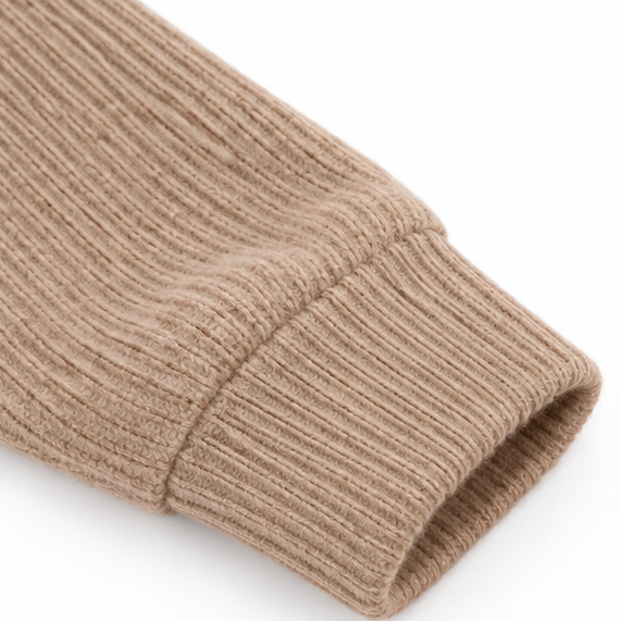 Sofia | Women's Hooded Ribbed Knitted Jumper Button Neck