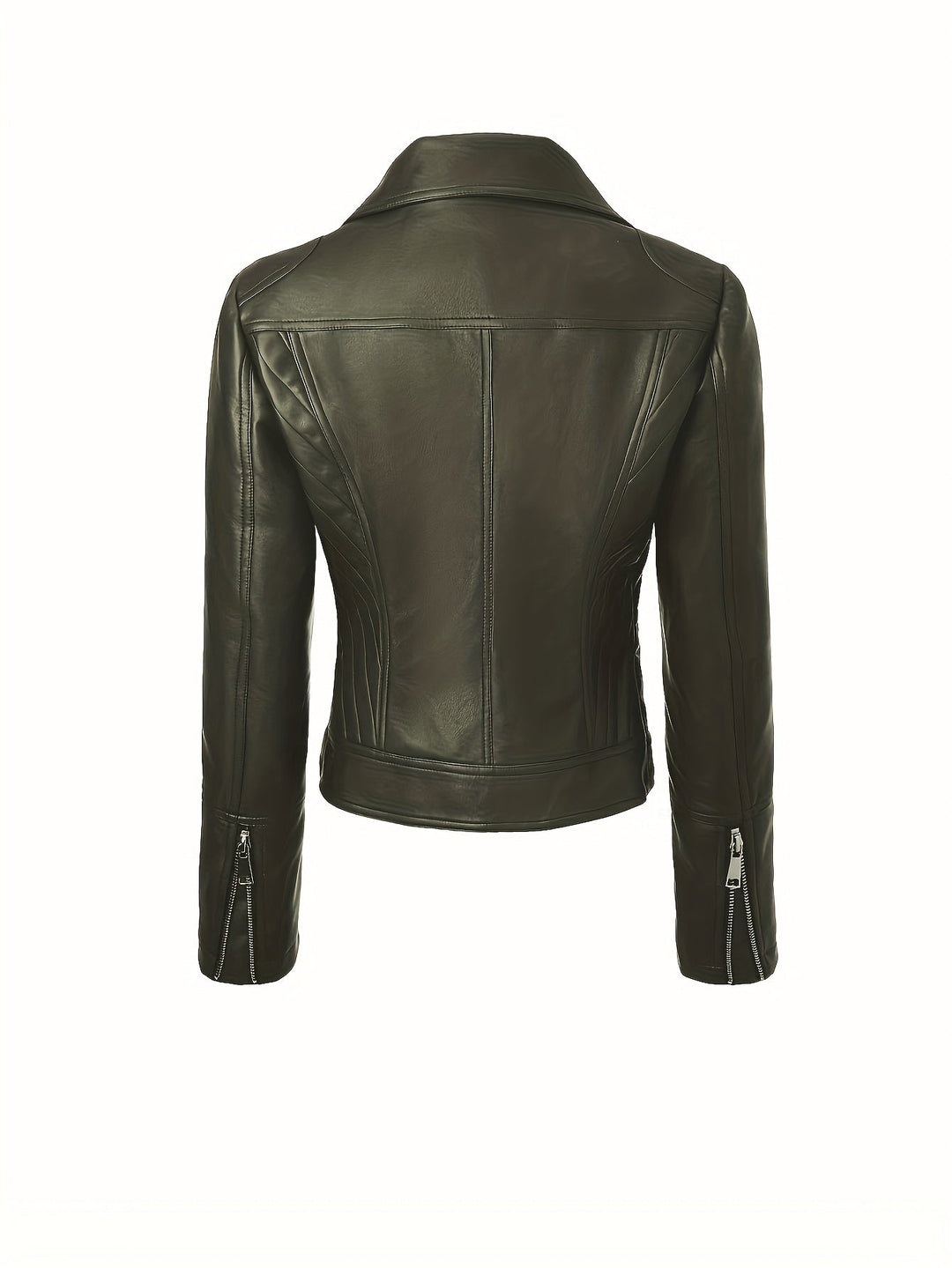 Mabel | Sculpted Zip-Front Biker Jacket