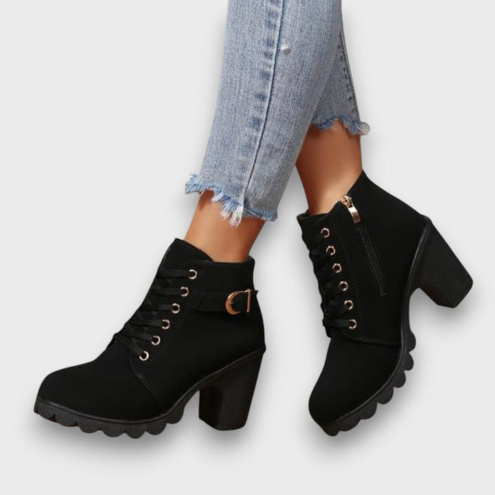 Ardella | Elegant Lace-Up Boots with Buckle