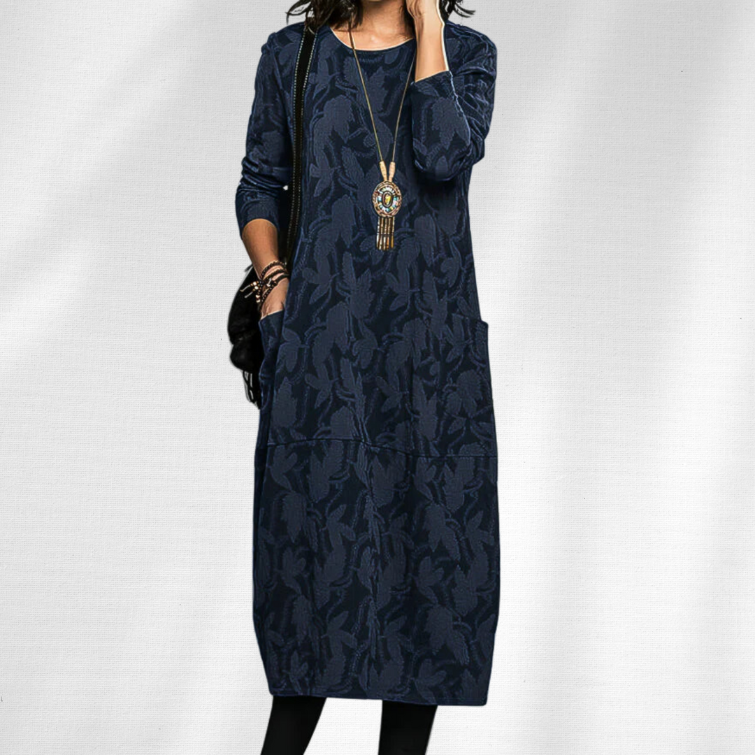 Aurora Elegant Crewneck Winter Dress
