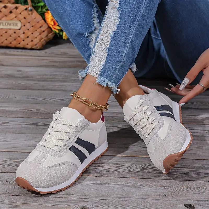 Penelope | Women's Retro Lace-Up Trainers Lightweight Low-Profile