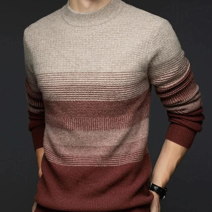 Olivia | Women's Wool Jumper Ombré Gradient Crew Neck Slim Fit
