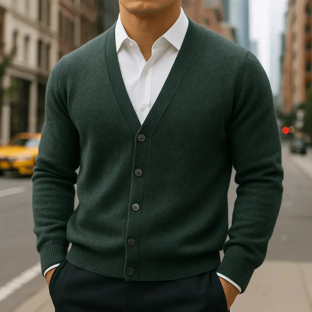 Lyla | Women's Cashmere Cardigan V-Neck Button-Up Regular Fit