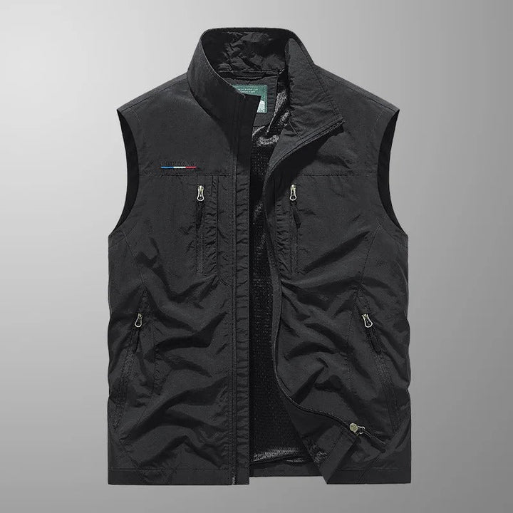 Men's Bodywarmer with Zip and Stand-Up Collar Outdoor Vest