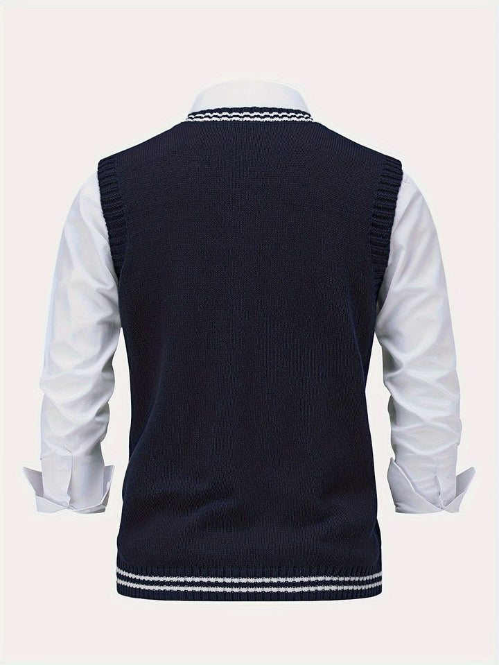 Gideon | Cable-Knit V-Neck Sweater Vest