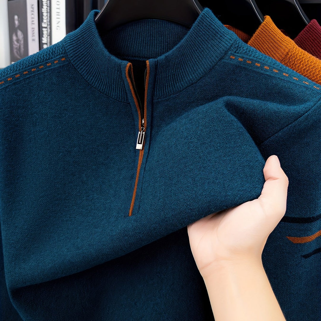 Daniel | Men's Half Zip Knitted Jumper Long Sleeve