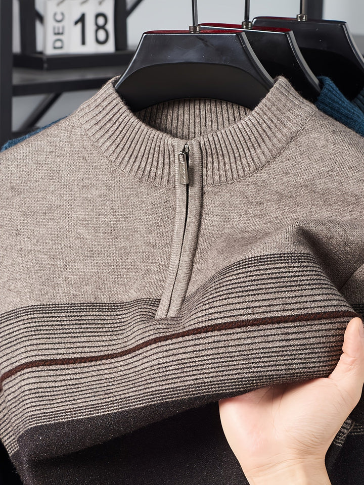 Oscar | Men's Knitted Zip Neck Jumper Long Sleeve