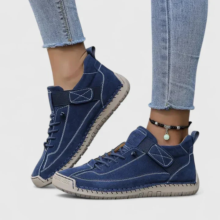 Georgia | Women's Lace-Up Trainers Hook-and-Loop Strap Mid-Top