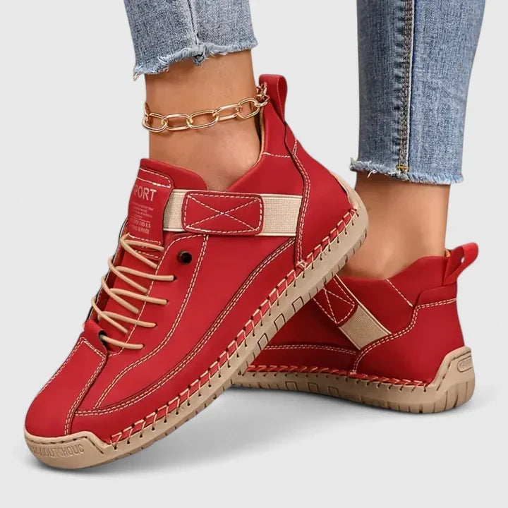 Georgia | Women's Lace-Up Trainers Hook-and-Loop Strap Mid-Top
