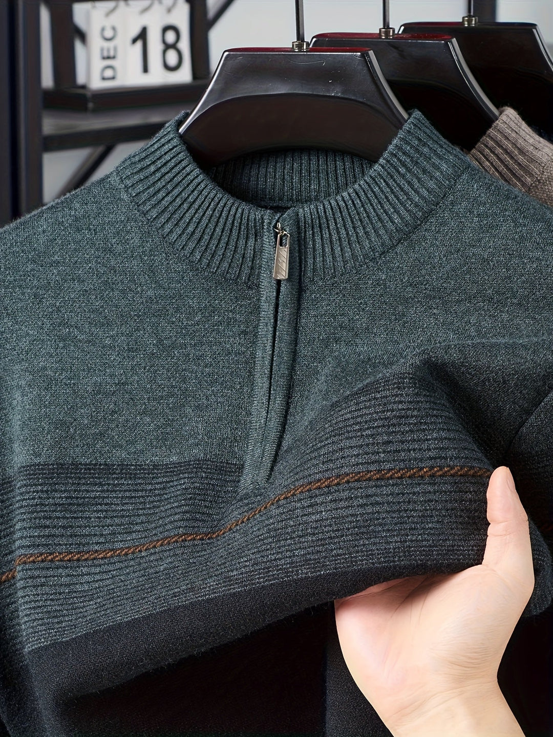 Oscar | Men's Knitted Zip Neck Jumper Long Sleeve