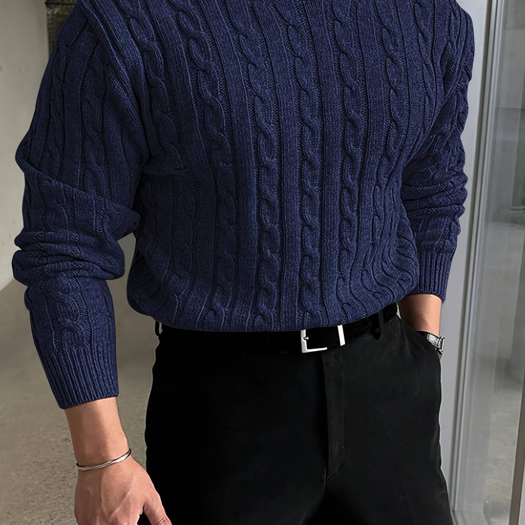 Jonas | Men's Cable Knit Jumper Crew Neck Long Sleeve