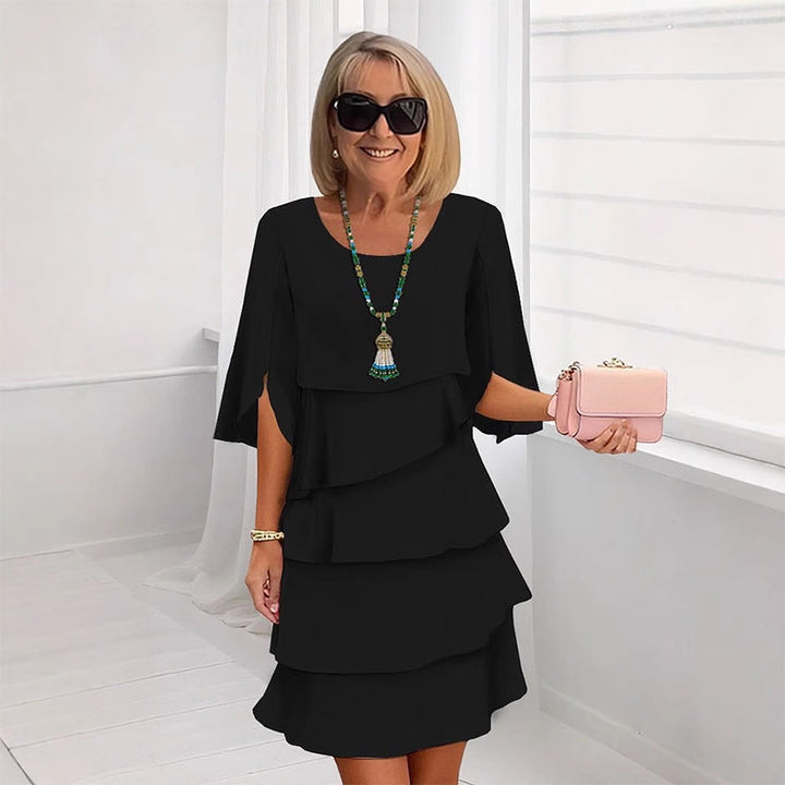 Seraphina | Women's Layered Midi Dress Puff Sleeves