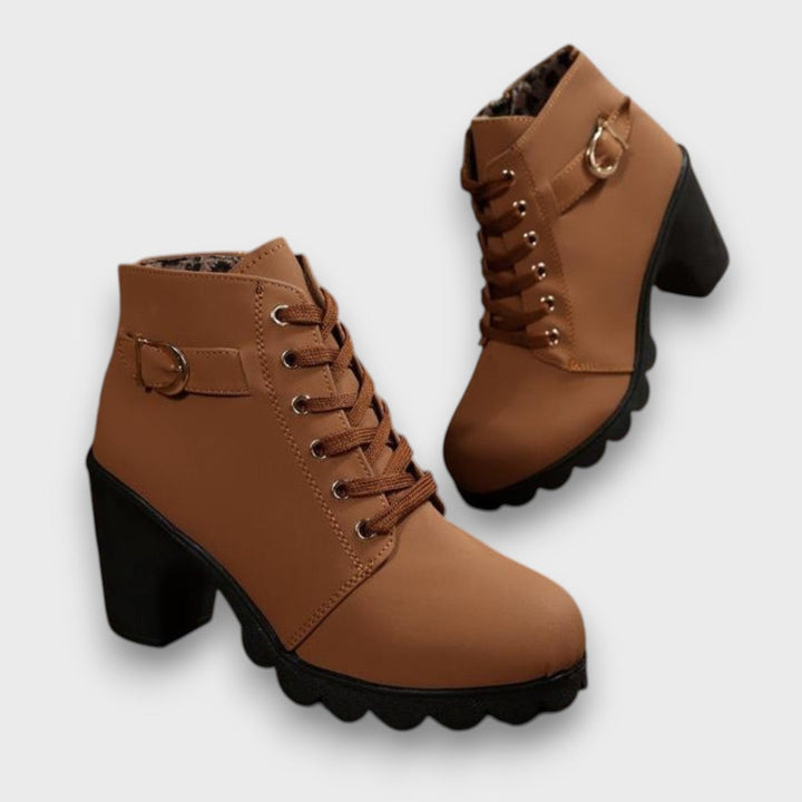 Ardella | Elegant Lace-Up Boots with Buckle