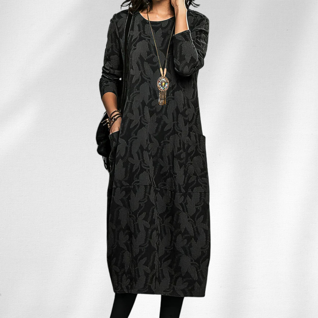 Aurora Elegant Crewneck Winter Dress