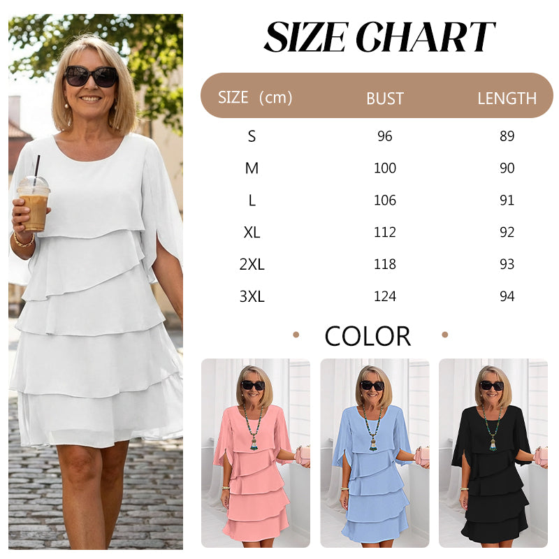 Seraphina | Women's Layered Midi Dress Puff Sleeves