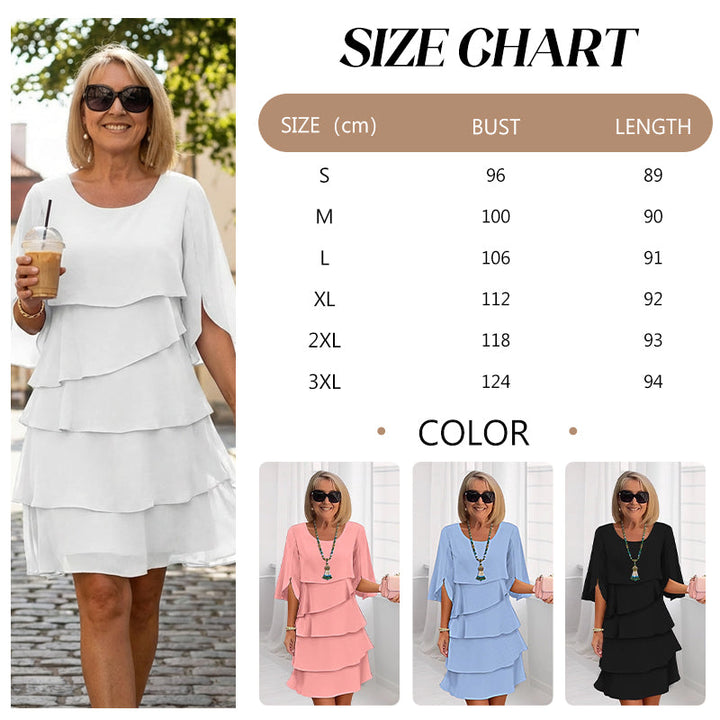 Seraphina | Women's Layered Midi Dress Puff Sleeves