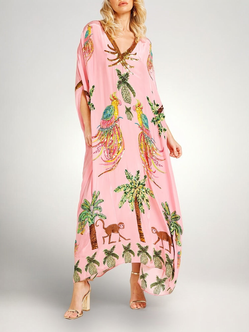 Sahara | Women's V-Neck Maxi Dress with Sequins