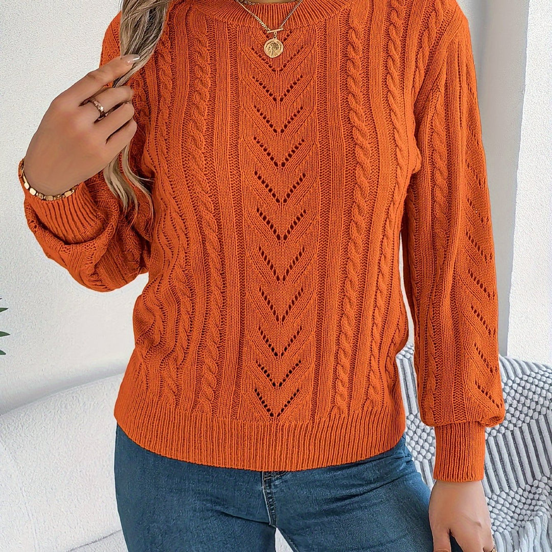 Blythe | Women's Cable Knit Textured Jumper Round Neck