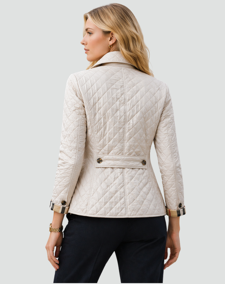 Violet | Women's Lightweight Quilted Jacket Button Front Collar