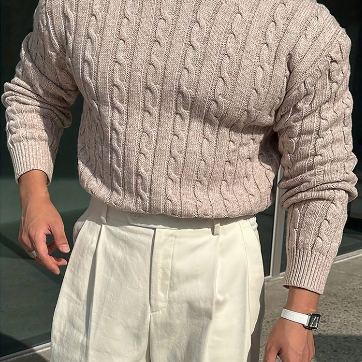 Jonas | Men's Cable Knit Jumper Crew Neck Long Sleeve