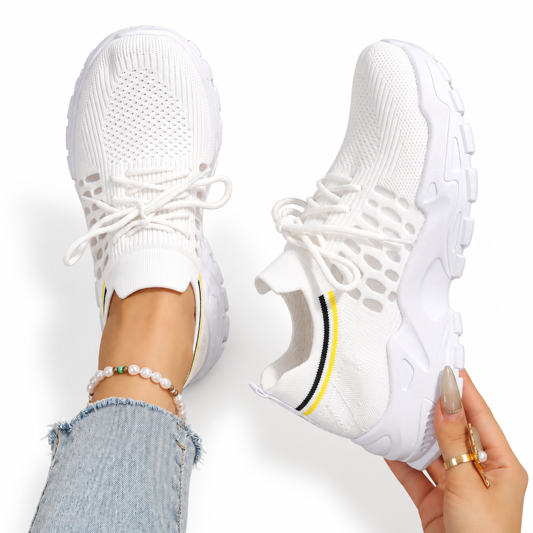 Molly | Women's Knit Trainers Lace-Up Chunky Sole Low-Top