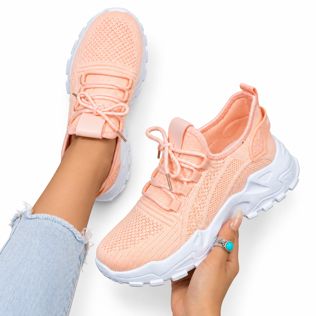 Molly | Women's Knit Trainers Lace-Up Chunky Sole Low-Top