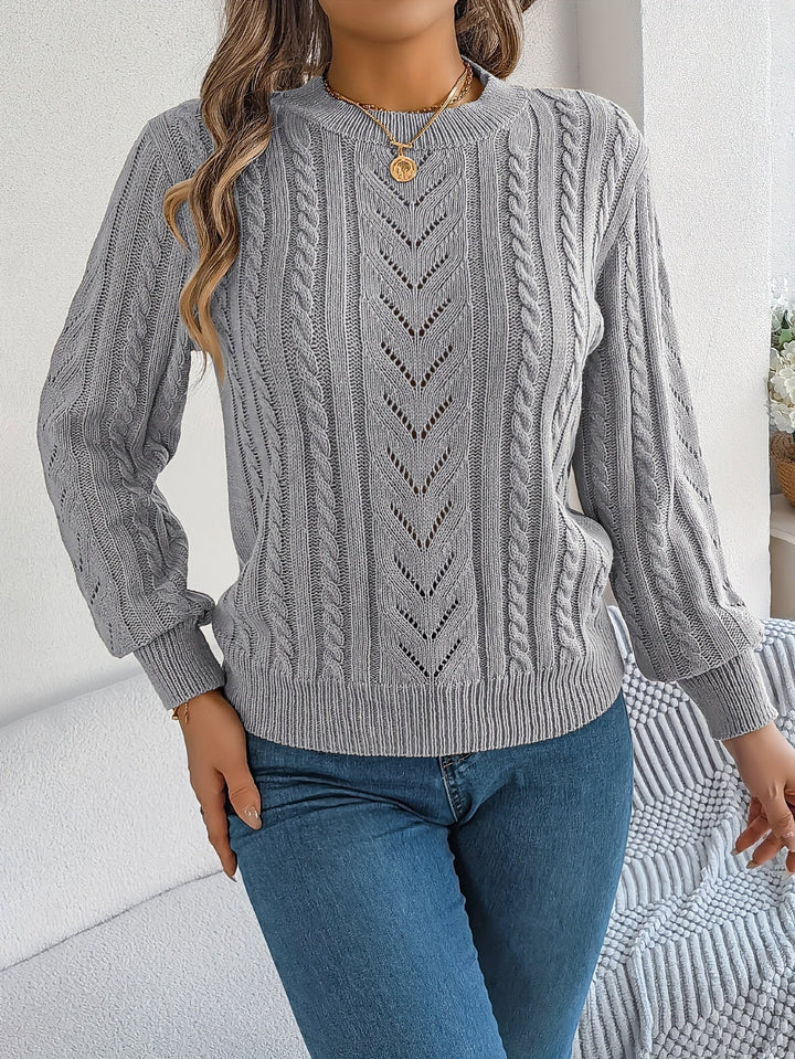 Blythe | Women's Cable Knit Textured Jumper Round Neck