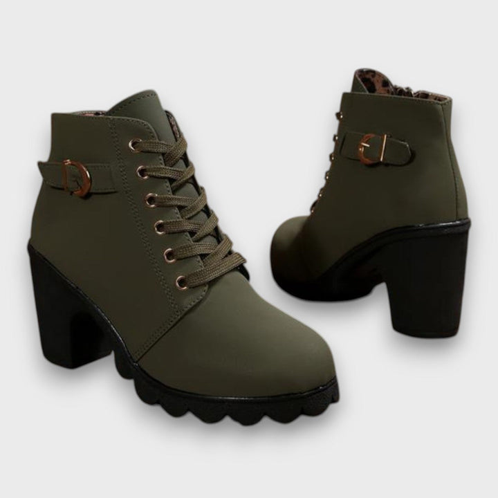 Ardella | Elegant Lace-Up Boots with Buckle