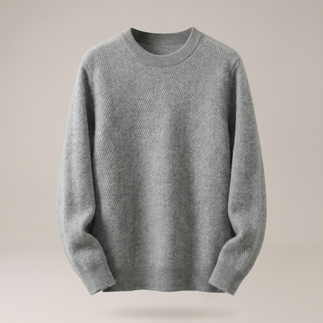 Julian | Men's Cashmere Jumper Chevron Knit Relaxed Fit
