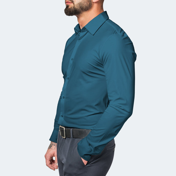 Barnaby | Men's Slim Fit Stretch Shirt Wrinkle-Free Wide Collar