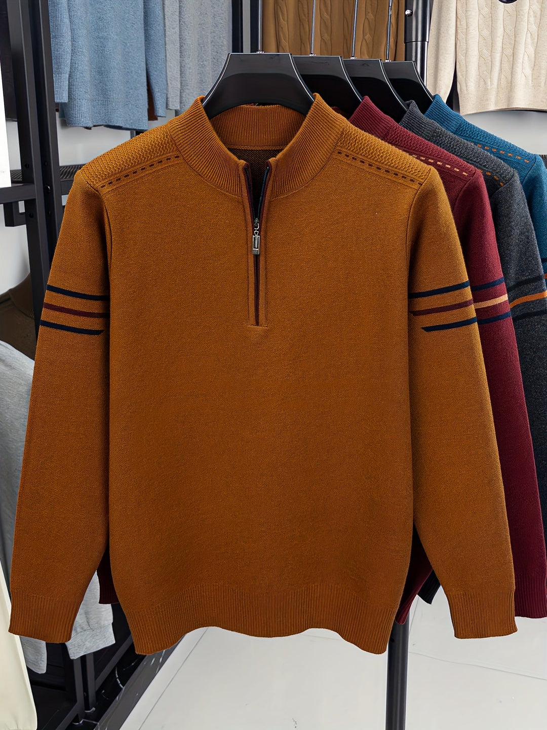 Daniel | Men's Half Zip Knitted Jumper Long Sleeve
