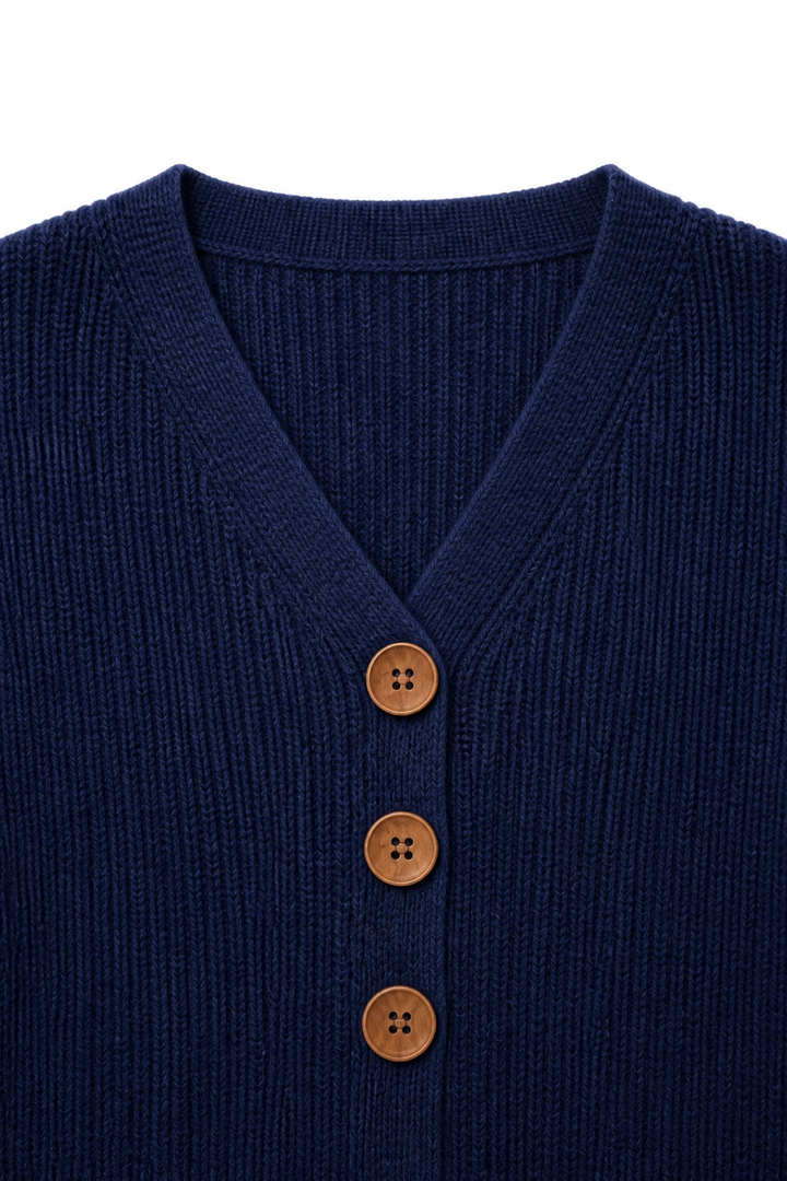 Selina | Women's Deep V-Neck Ribbed Knit Jumper Relaxed Fit
