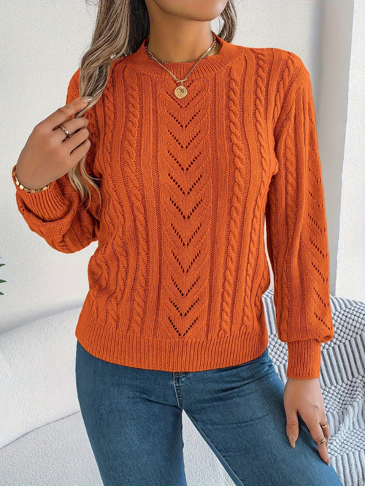 Blythe | Women's Cable Knit Textured Jumper Round Neck