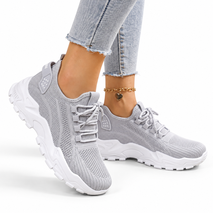 Molly | Women's Knit Trainers Lace-Up Chunky Sole Low-Top