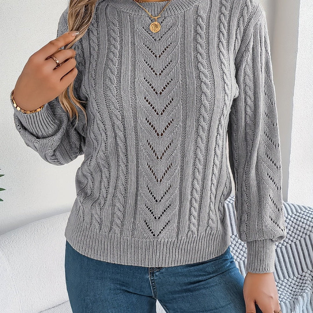 Blythe | Women's Cable Knit Textured Jumper Round Neck