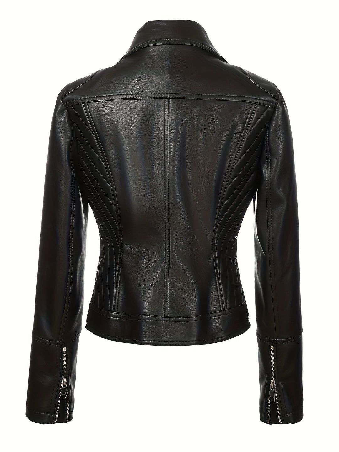 Mabel | Sculpted Zip-Front Biker Jacket