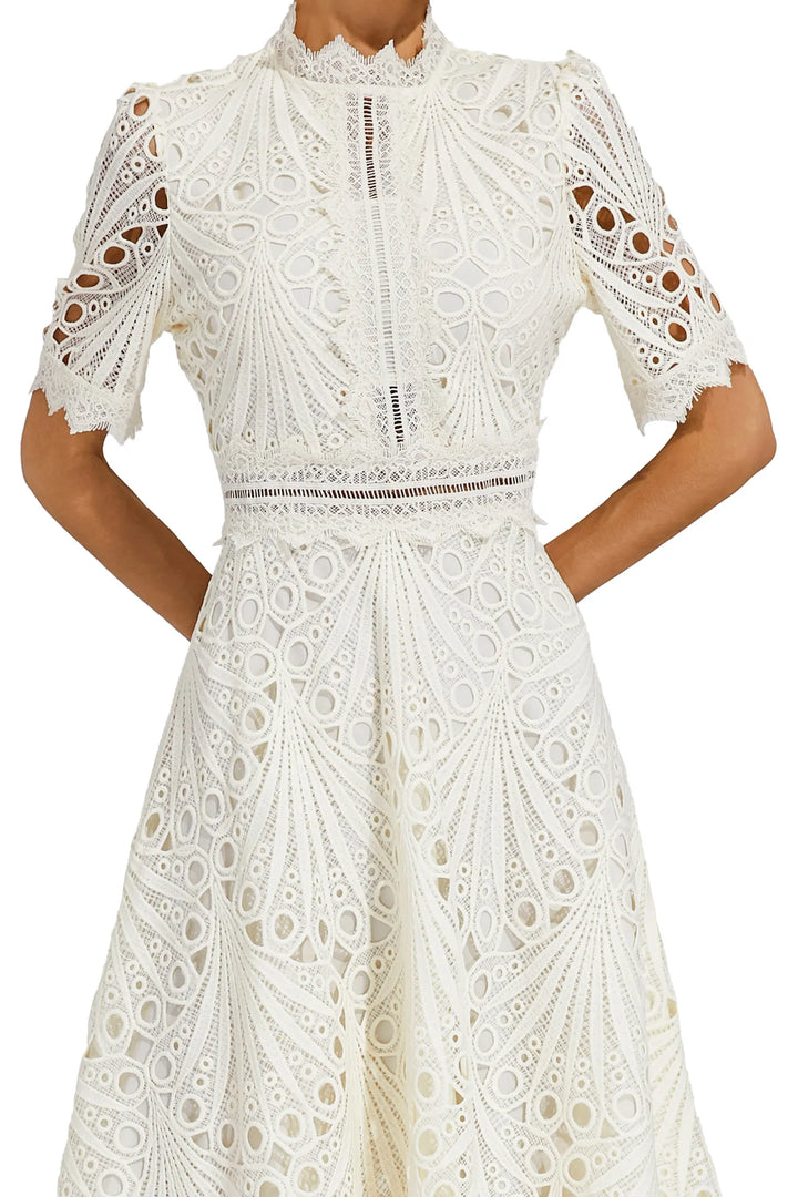 Vivienne Elegant Lace Midi Dress for Women