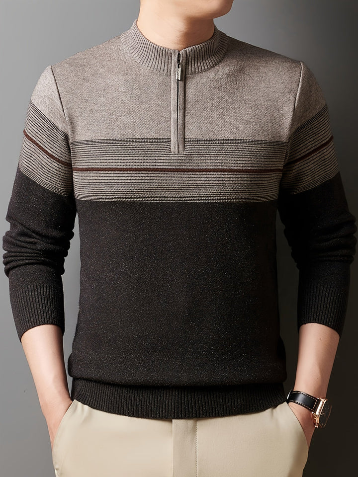 Oscar | Men's Knitted Zip Neck Jumper Long Sleeve